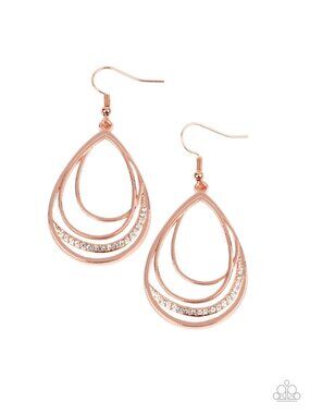 Paparazzi Shiny Copper Dangle Earrings (ED096)